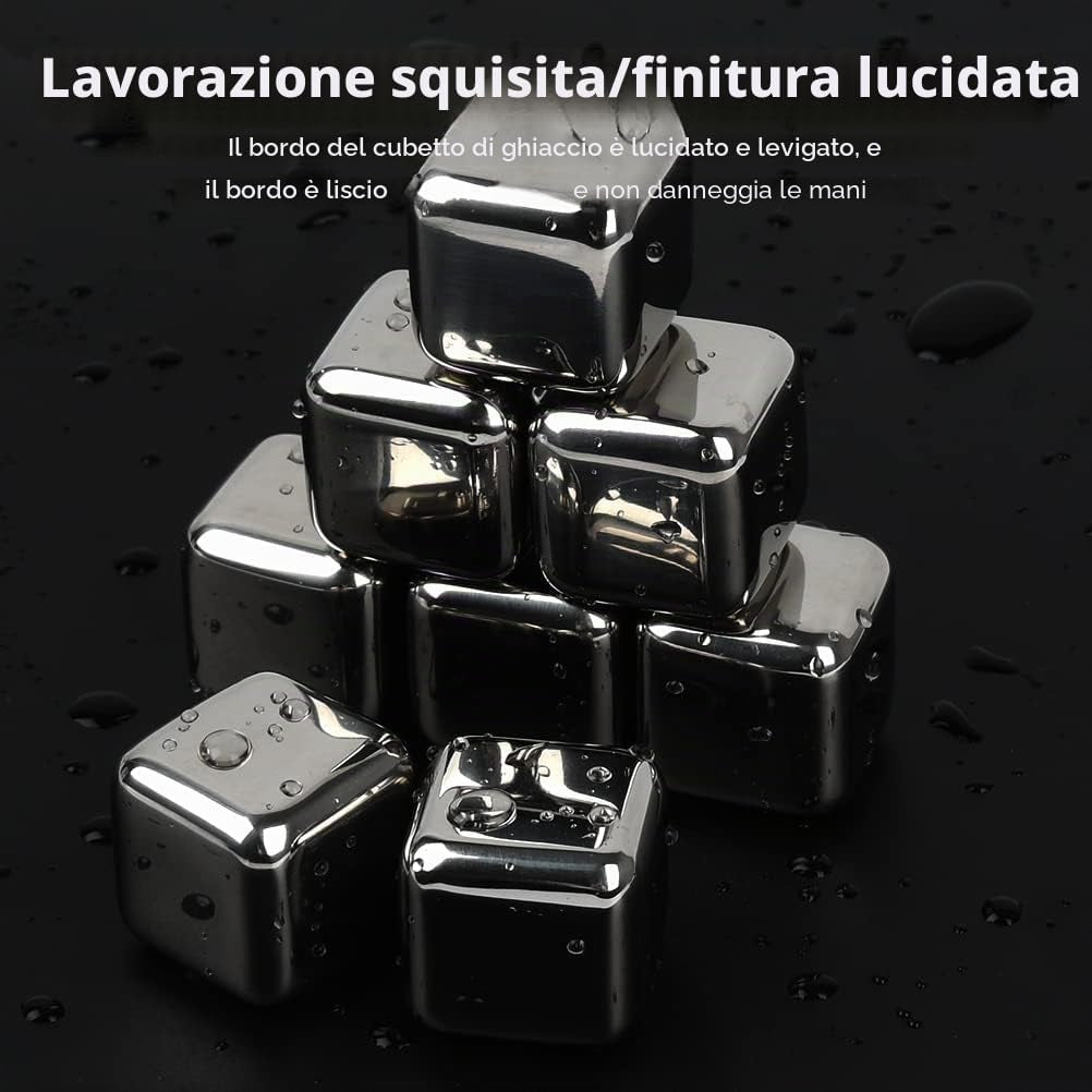Aurevion Frost — Cubetti Di Ghiaccio Riutilizzabili in Acciaio Inox Con Pinza