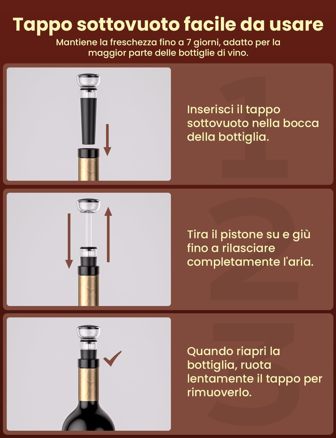Aurevion — Kit Cavatappi Elettrico 7 in 1 Con Aeratore, Tappo Sottovuoto E Versatore, Regalo per Amanti Del Vino