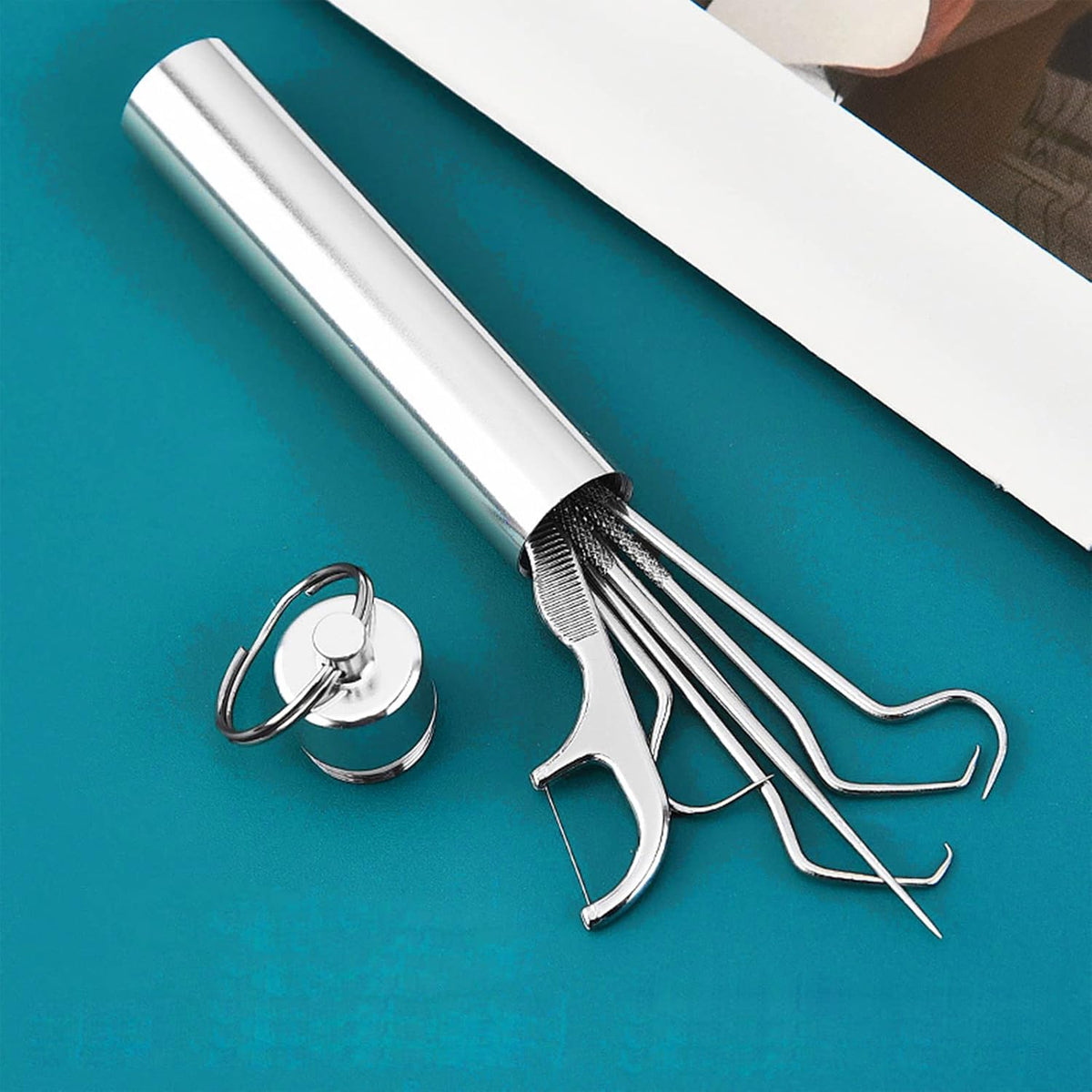 Aurevion Pick — Set Spiedini Da Cocktail in Acciaio Inox Con Supporto