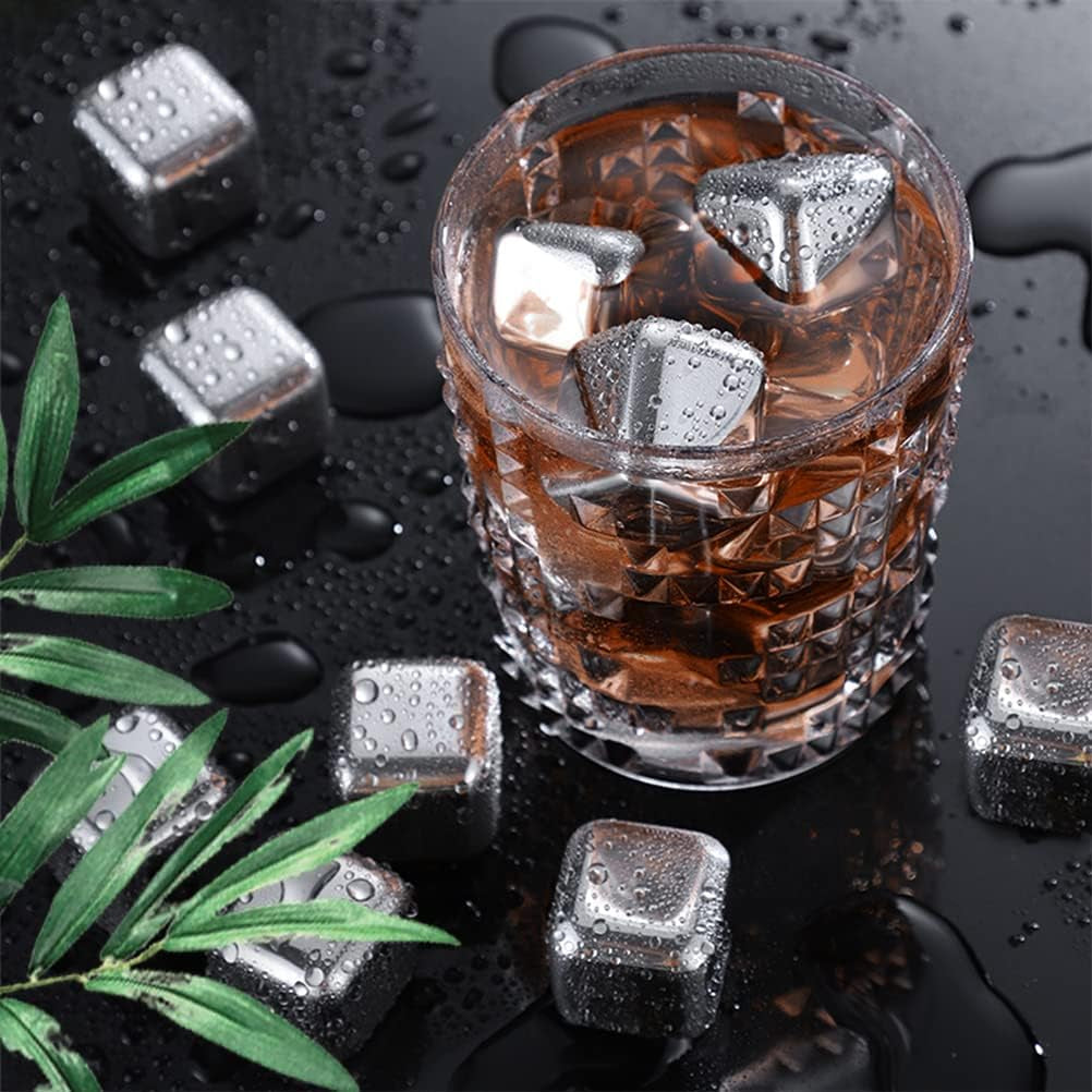 Aurevion Frost — Cubetti Di Ghiaccio Riutilizzabili in Acciaio Inox Con Pinza