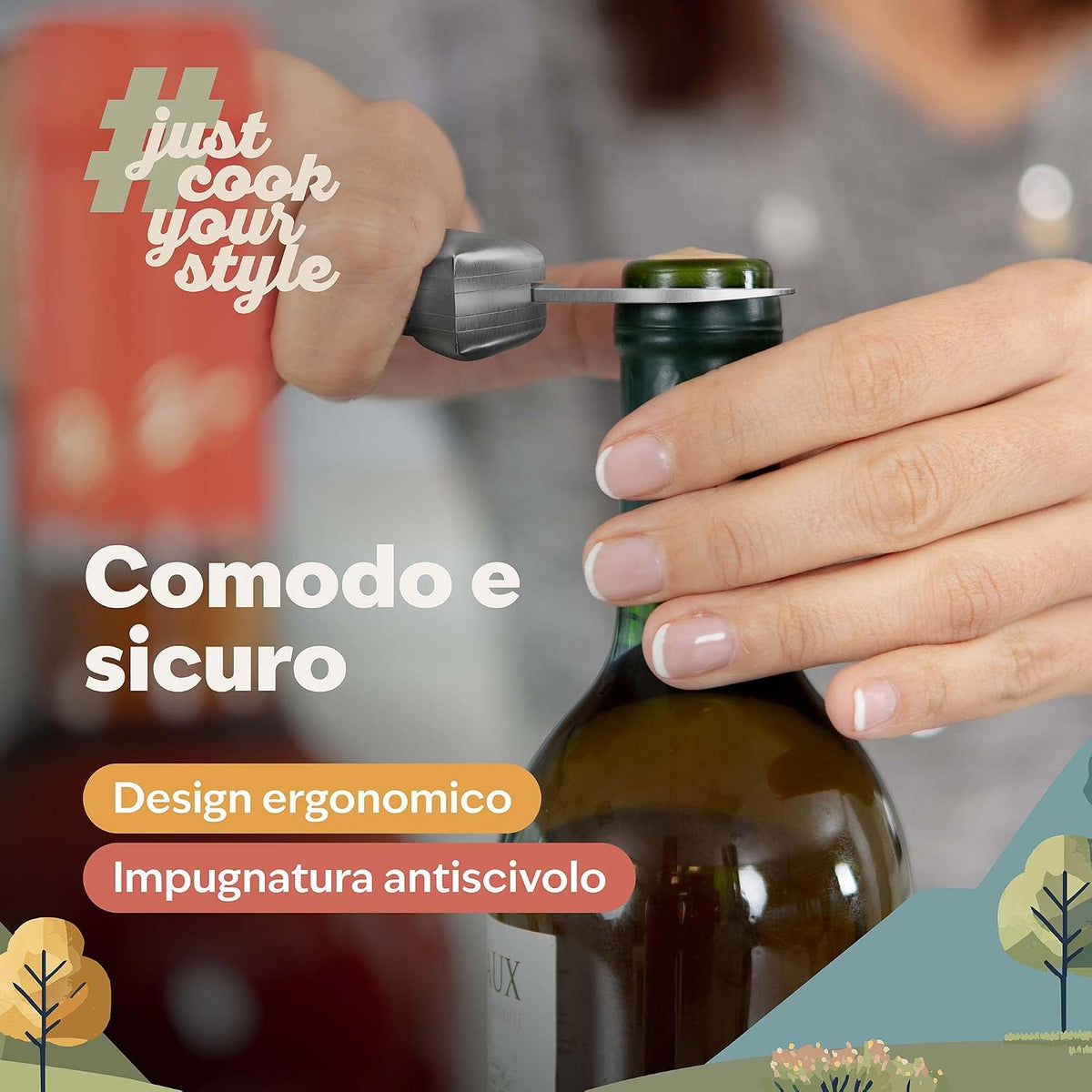 Aurevion Lever — Cavatappi Da Sommelier in Acciaio Con Manico in Legno