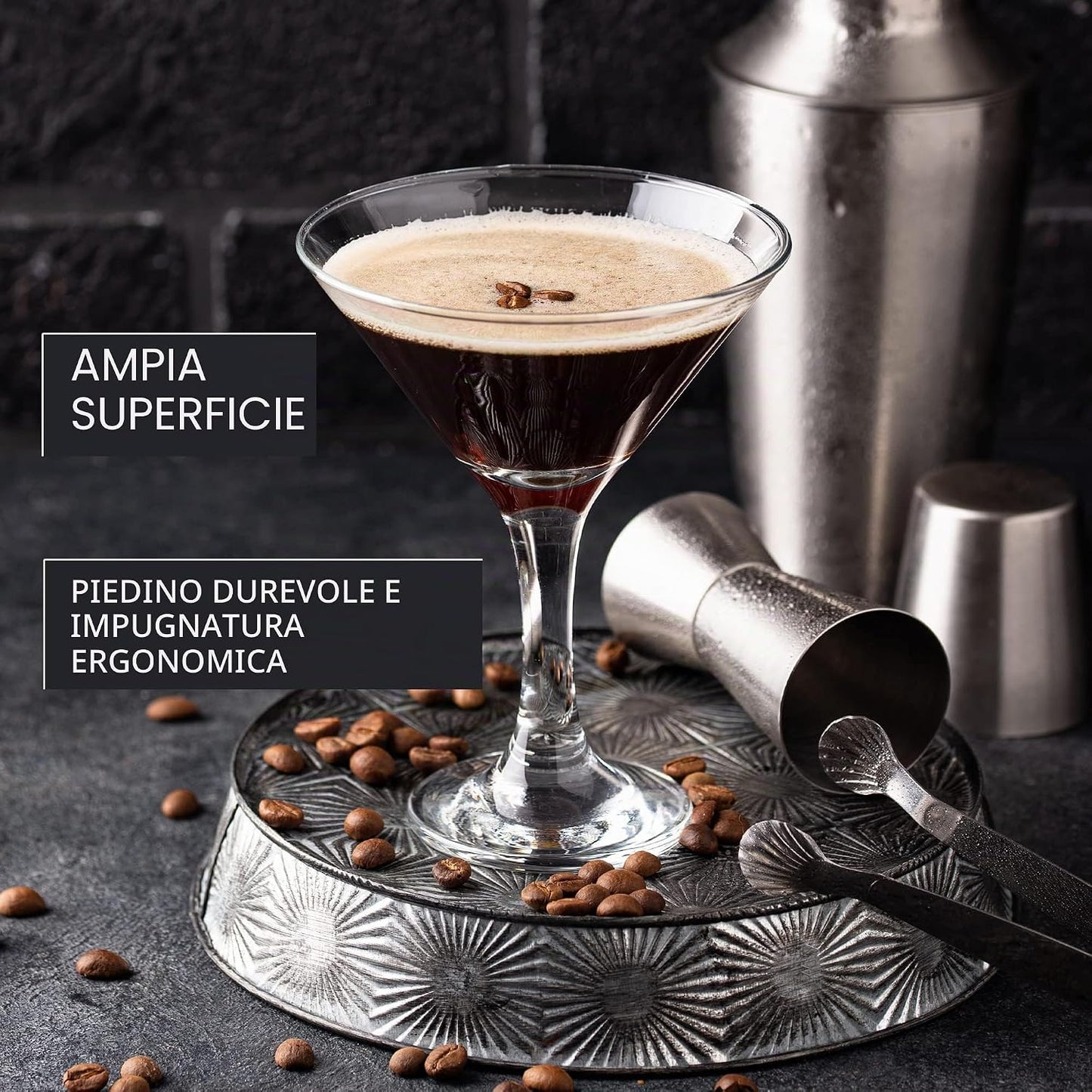 Aurevion Coupe — Set 4 Bicchieri Da Cocktail Martini in Cristallo