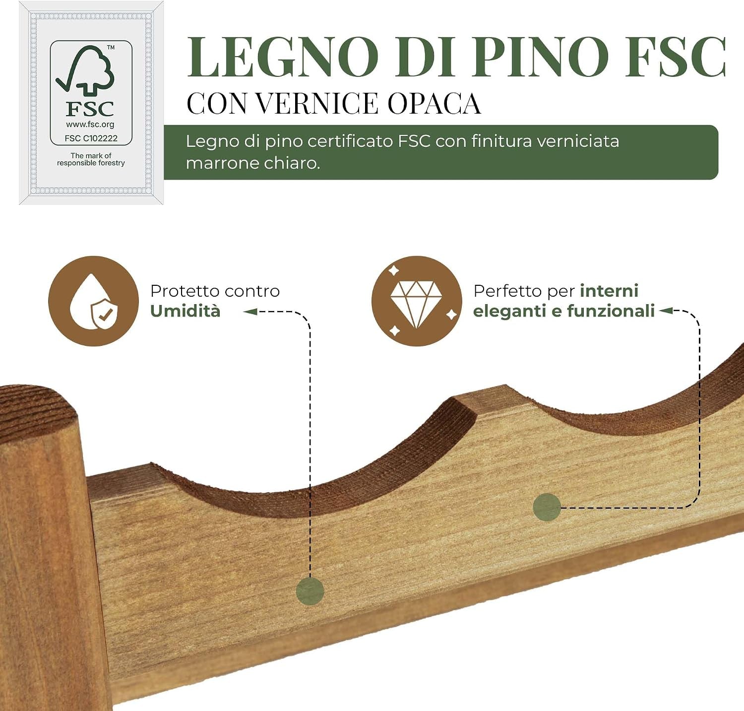 Aurevion — Cantinetta Portabottiglie in Legno Con Accessori per Degustazione