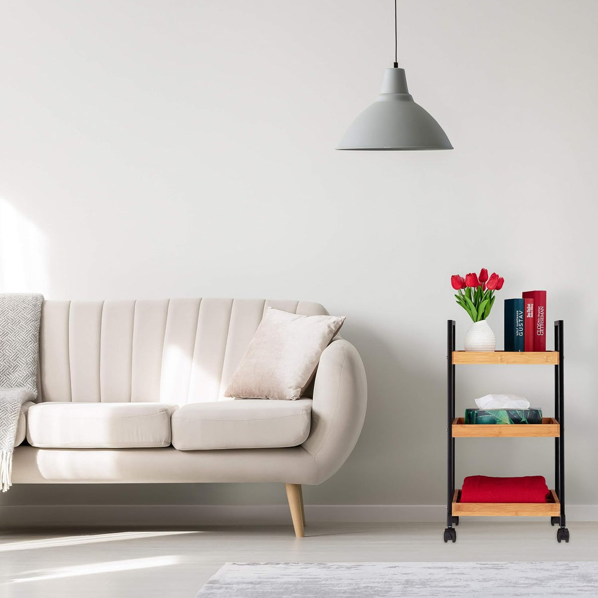 Aurevion Cart — Carrello Bar in Bambu E Ferro a 3 Ripiani