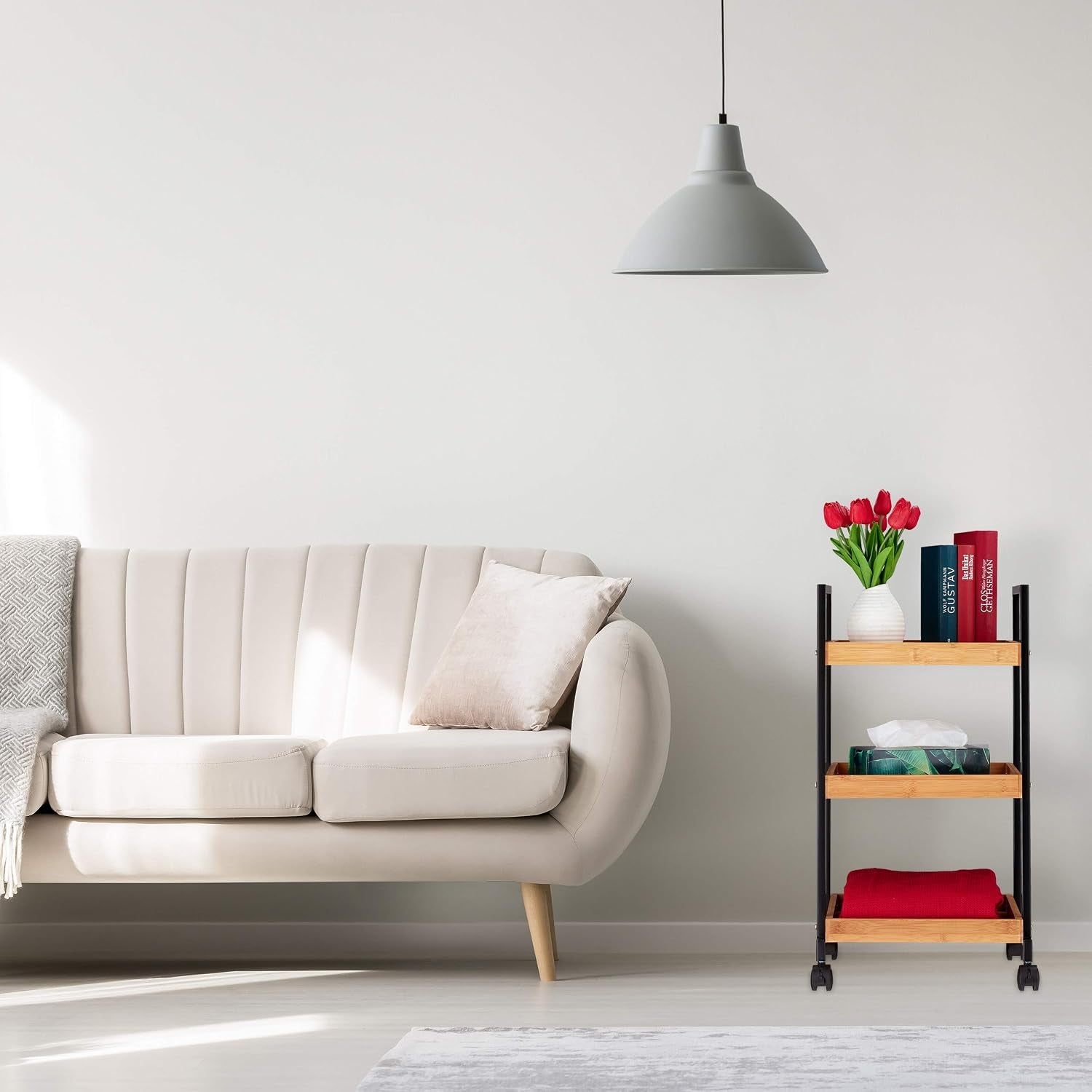 Aurevion Cart — Carrello Bar in Bambu E Ferro a 3 Ripiani