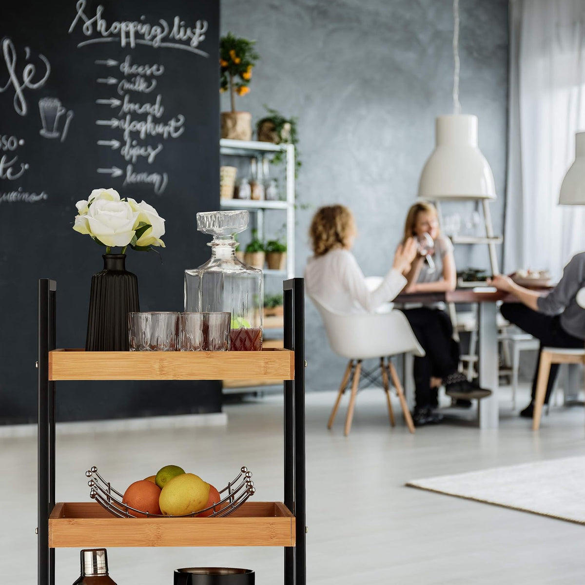 Aurevion Cart — Carrello Bar in Bambu E Ferro a 3 Ripiani