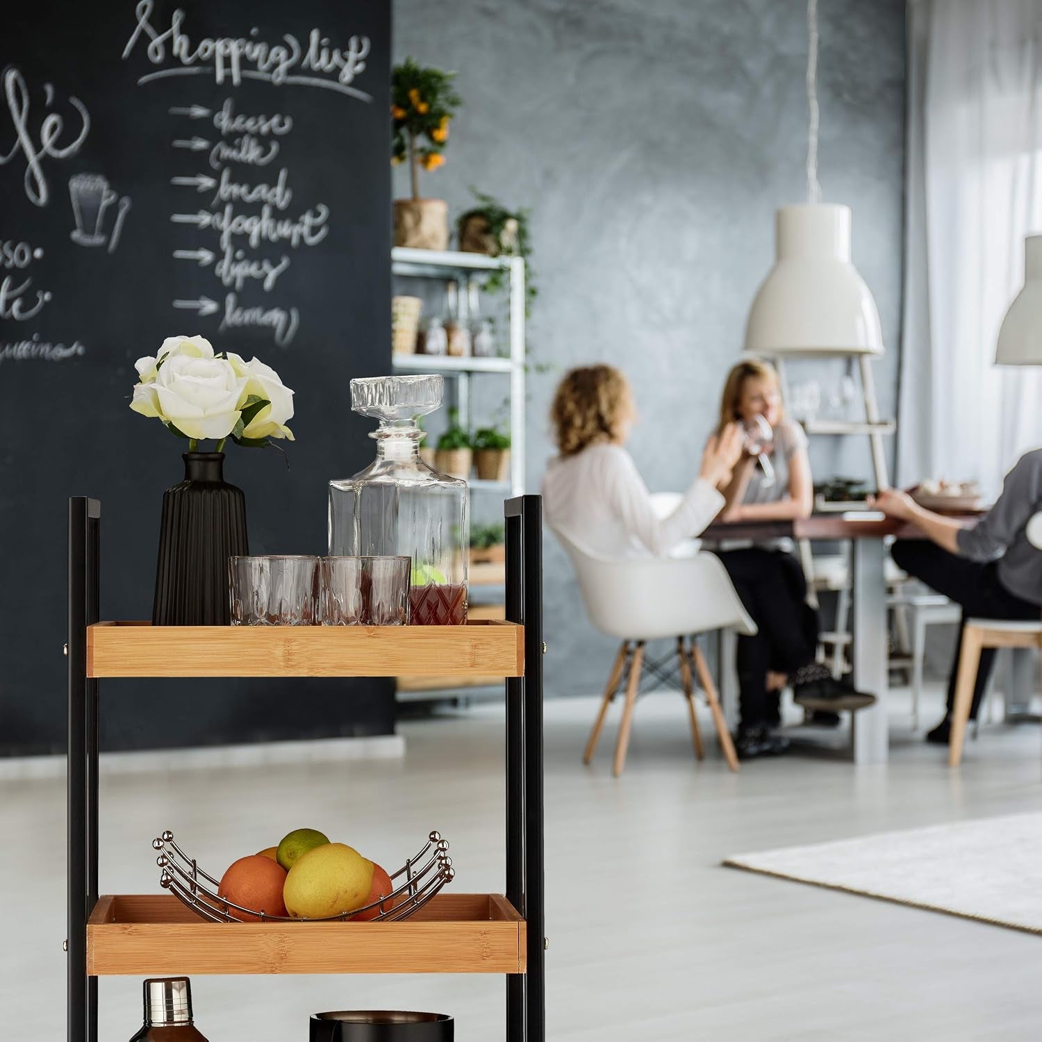 Aurevion Cart — Carrello Bar in Bambu E Ferro a 3 Ripiani