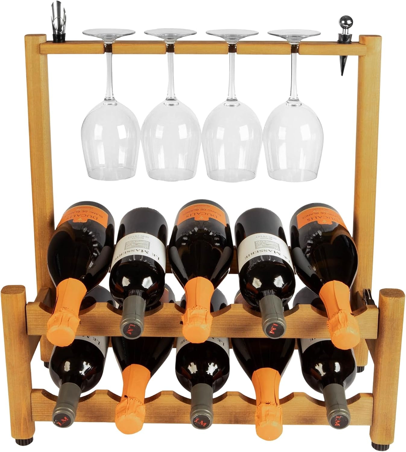 Aurevion — Cantinetta Portabottiglie in Legno Con Accessori per Degustazione