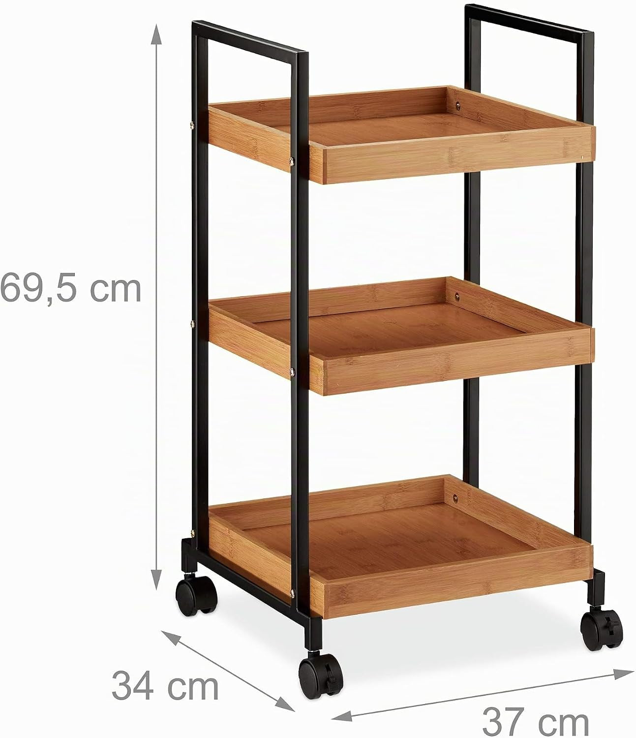 Aurevion Cart — Carrello Bar in Bambu E Ferro a 3 Ripiani