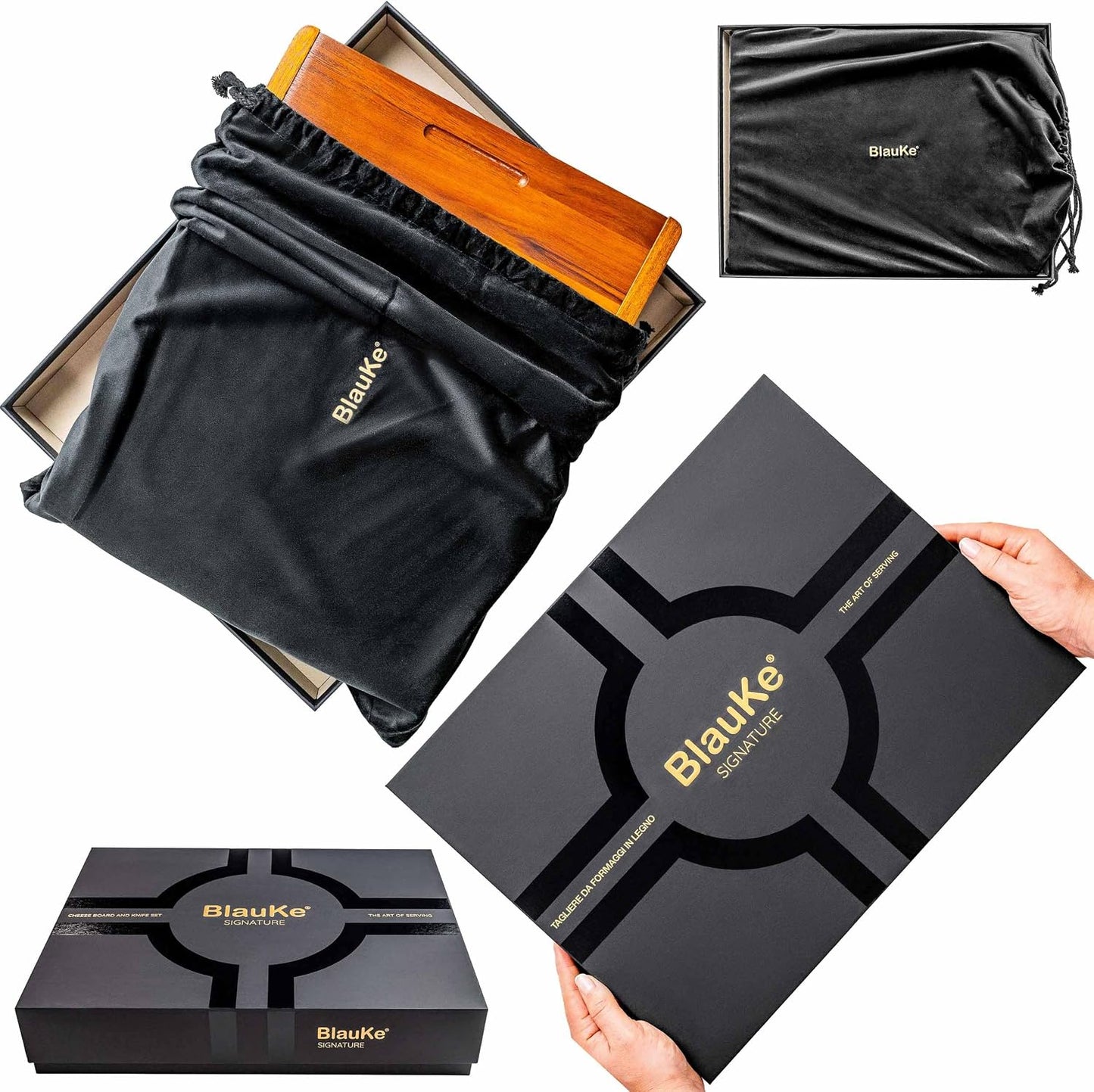 Aurevion Board — Tagliere Da Aperitivo in Legno Di Acacia Con Set Coltelli