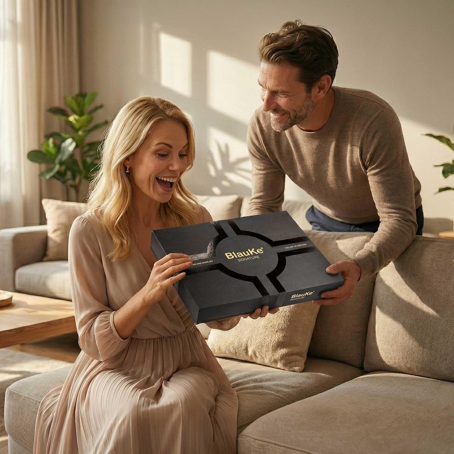 Aurevion Board — Tagliere Da Aperitivo in Legno Di Acacia Con Set Coltelli