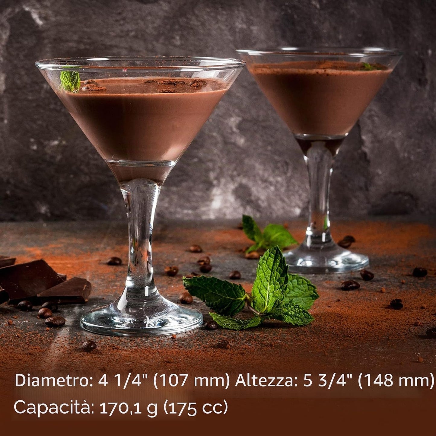 Aurevion Coupe — Set 4 Bicchieri Da Cocktail Martini in Cristallo
