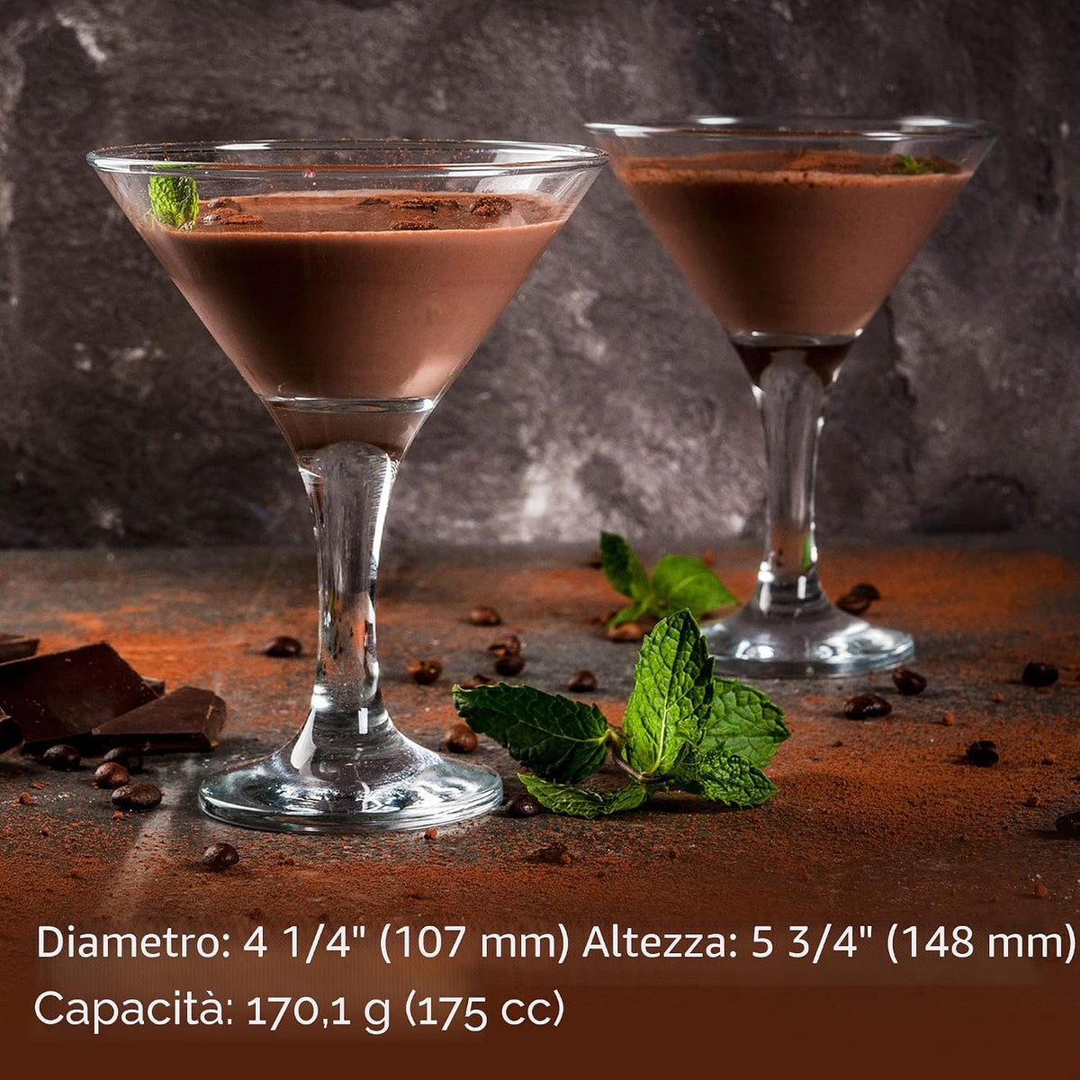 Aurevion Coupe — Set 4 Bicchieri Da Cocktail Martini in Cristallo