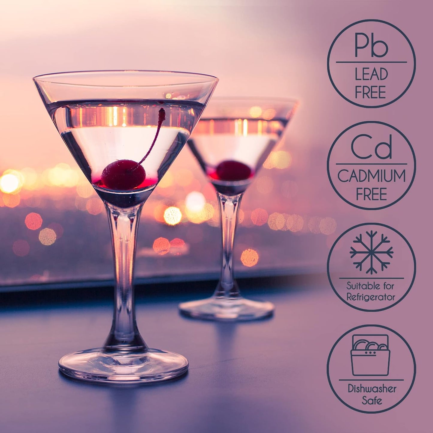 Aurevion Coupe — Set 4 Bicchieri Da Cocktail Martini in Cristallo