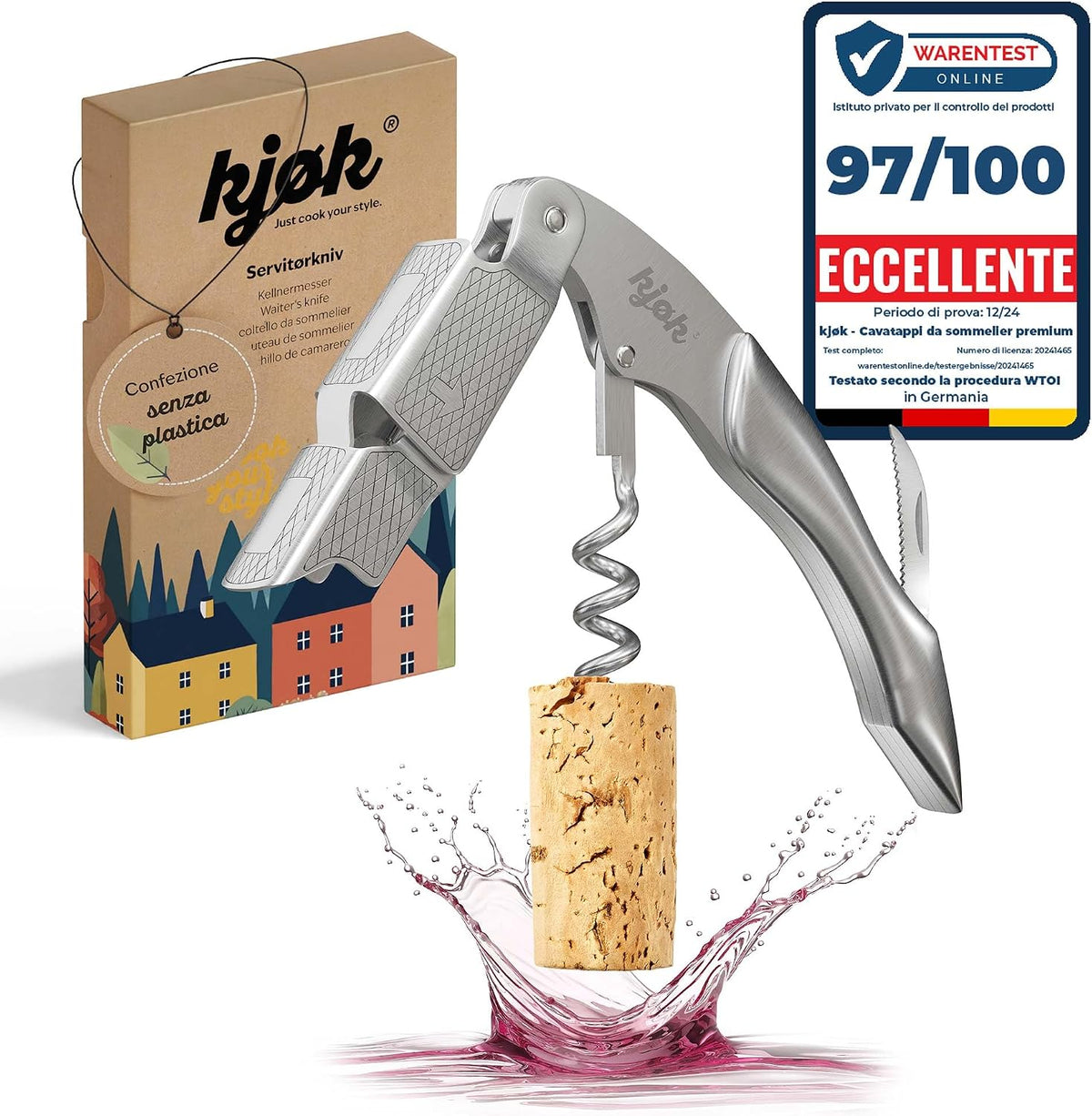 Aurevion Lever — Cavatappi Da Sommelier in Acciaio Con Manico in Legno