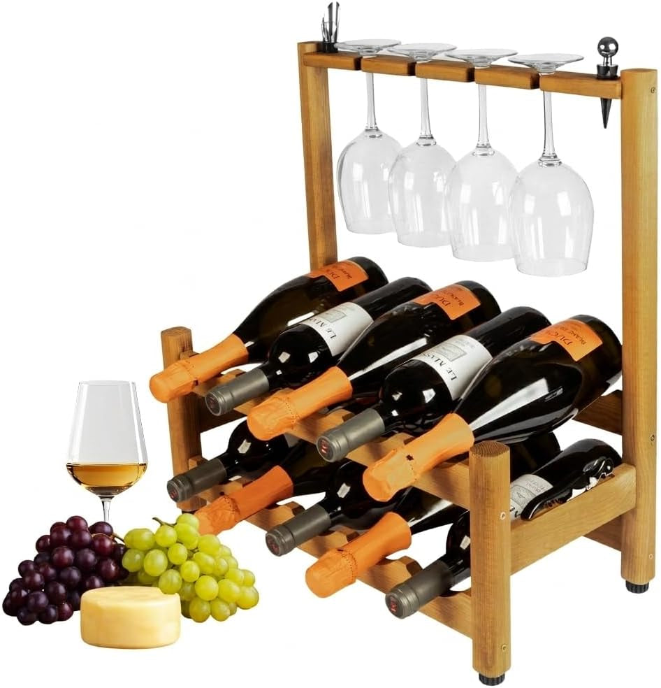 Aurevion — Cantinetta Portabottiglie in Legno Con Accessori per Degustazione