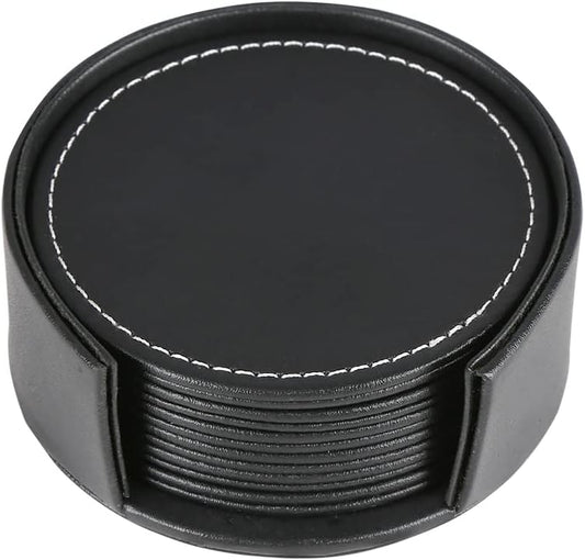 Aurevion Base — Set 6 Sottobicchieri in Pelle Con Supporto