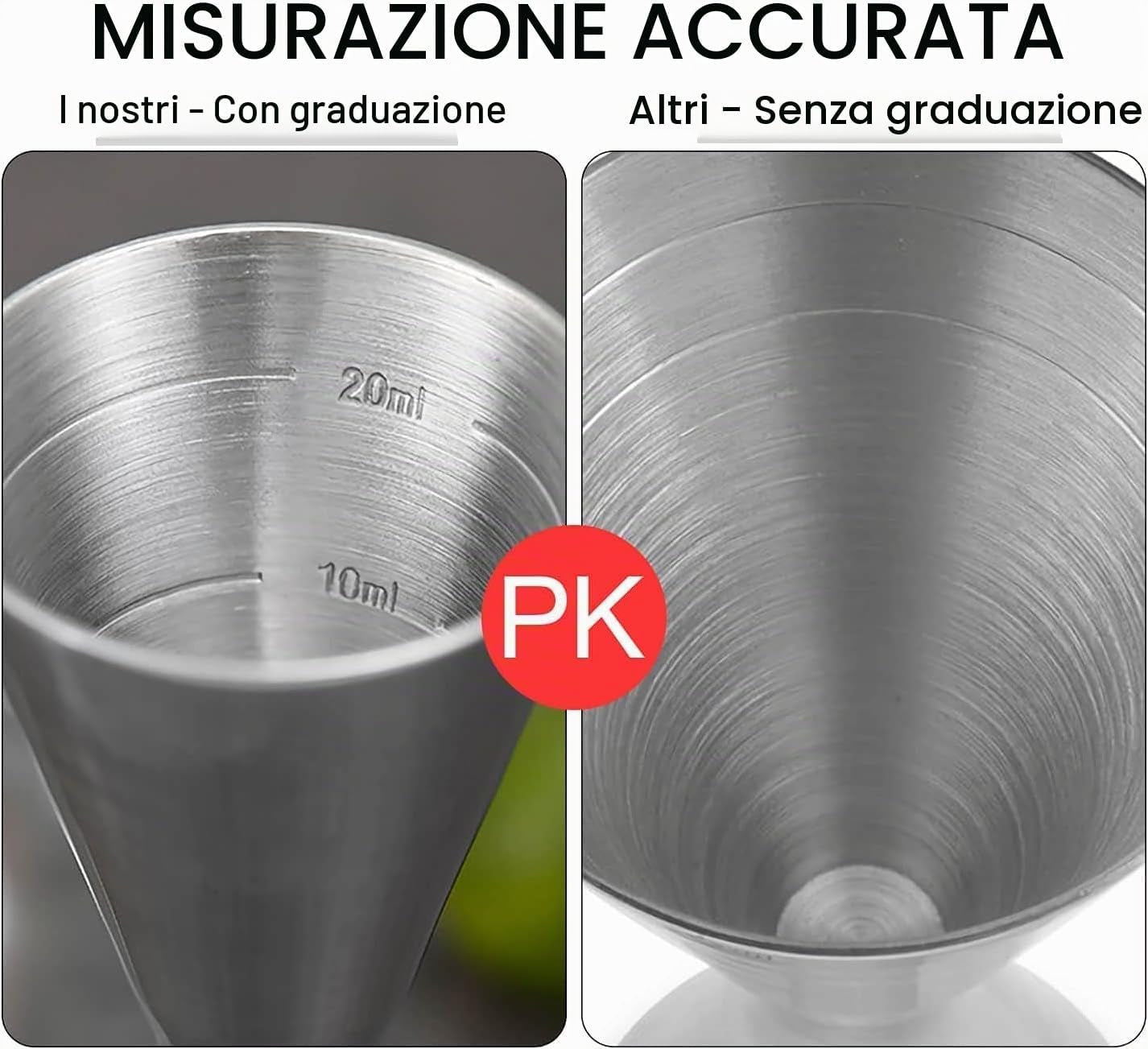 Aurevion Dose — Jigger Dosatore Professionale in Acciaio Inox