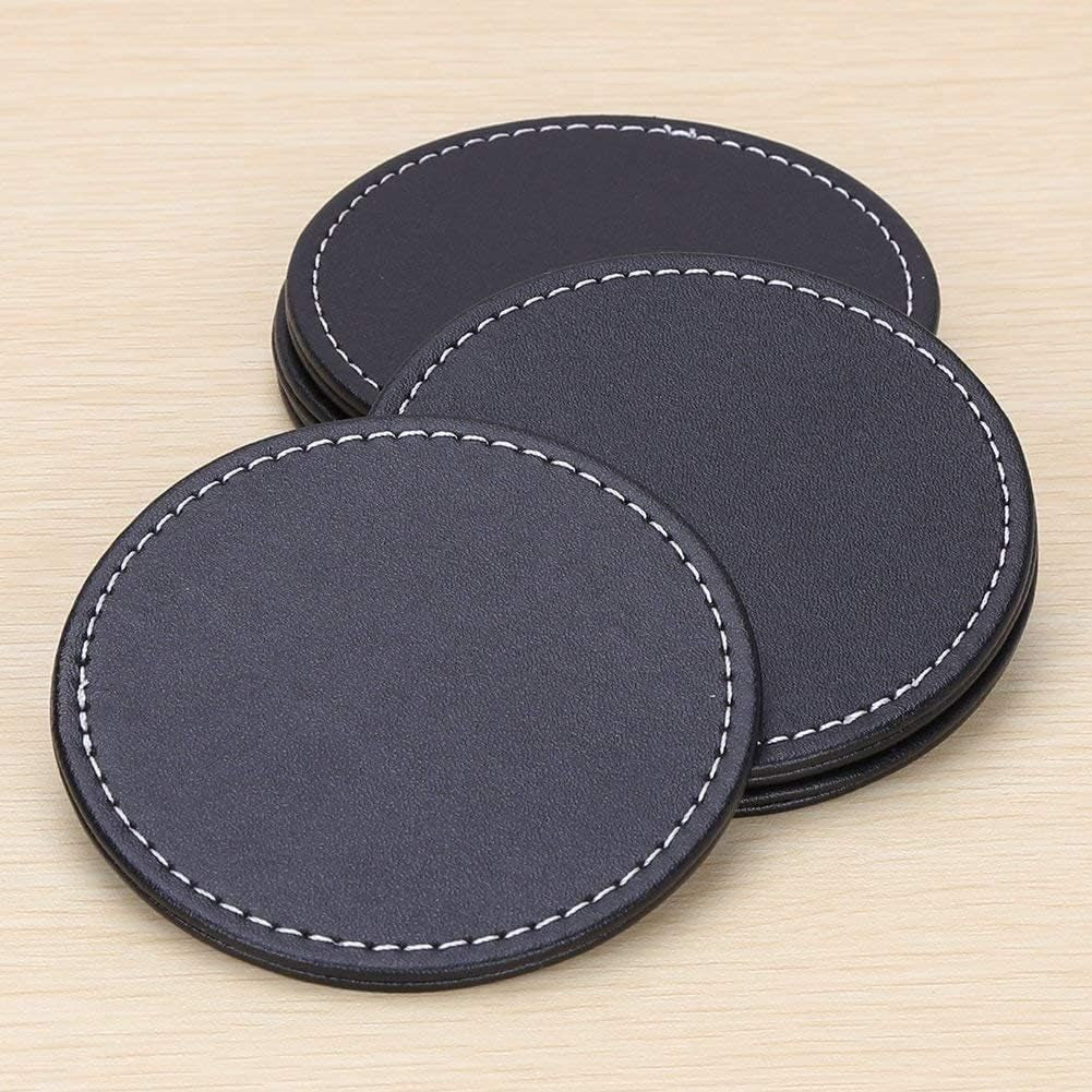 Aurevion Base — Set 6 Sottobicchieri in Pelle Con Supporto